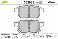 VALEO 302085 - Juego de pastillas de freno