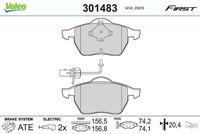 VALEO 301483 - Juego de pastillas de freno