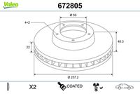 VALEO 672805 - Disco de freno