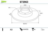 VALEO 672963 - Disco de freno