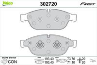 VALEO 302720 - Juego de pastillas de freno