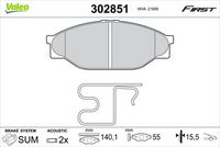 VALEO 302851 - Juego de pastillas de freno