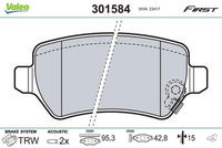 VALEO 301584 - Juego de pastillas de freno