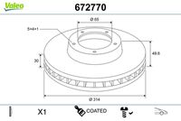 VALEO 672770 - Disco de freno