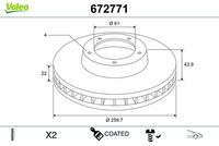 VALEO 672771 - Disco de freno