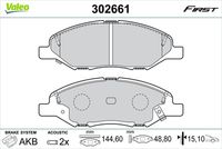 VALEO 302661 - Juego de pastillas de freno