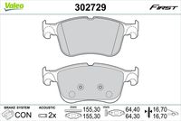 VALEO 302729 - Juego de pastillas de freno