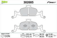 VALEO 302685 - Juego de pastillas de freno