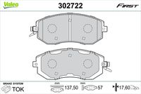 VALEO 302722 - Juego de pastillas de freno