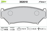 VALEO 302610 - Juego de pastillas de freno