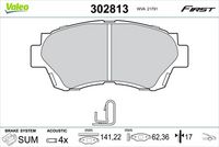 VALEO 302813 - Juego de pastillas de freno
