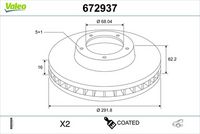 VALEO 672937 - Disco de freno