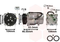 VAN WEZEL 0900K161 - Compresor, aire acondicionado