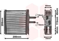 VAN WEZEL 17006150 - Radiador de calefacción