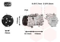 VAN WEZEL 1700K384 - Compresor, aire acondicionado