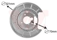 VAN WEZEL 4047374 - Chapa protectora contra salpicaduras, disco de freno