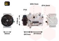 VAN WEZEL 0901K725 - Compresor, aire acondicionado