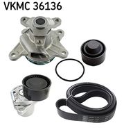 SKF VKMC 36136 - Bomba de agua + kit de correa poli V