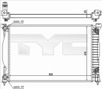 TYC 702-0014-R - Radiador, refrigeración del motor