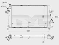 TYC 725-0028-R - Radiador, refrigeración del motor