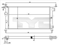 TYC 725-0020 - Radiador, refrigeración del motor