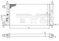 TYC 725-0025-R - Radiador, refrigeración del motor