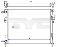 TYC 725-0043-R - Radiador, refrigeración del motor