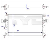 TYC 725-0038-R - Radiador, refrigeración del motor