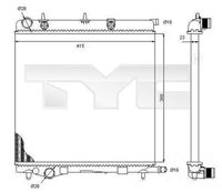 TYC 705-0068 - Radiador, refrigeración del motor