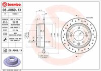 BREMBO 08.A869.1X - Disco de freno