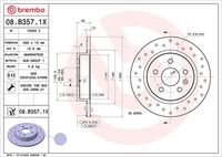 BREMBO 08.B357.1X - Disco de freno