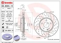 BREMBO 09.8304.1X - Disco de freno