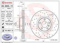 BREMBO 09.9922.1X - Disco de freno