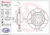 BREMBO 09.A200.75 - Disco de freno