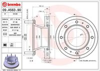 BREMBO 09.A563.90 - Disco de freno