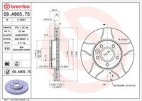 BREMBO 09.A905.75 - Disco de freno