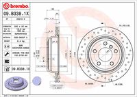 BREMBO 09.B338.1X - Disco de freno