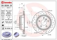 BREMBO 09.B338.2X - Disco de freno