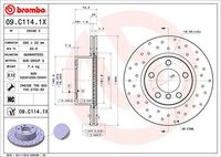 BREMBO 09.C114.1X - Disco de freno