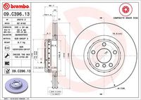 BREMBO 09.C396.13 - Disco de freno