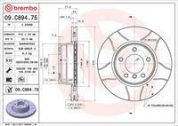 BREMBO 09.C894.75 - Disco de freno