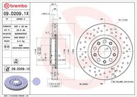 BREMBO 09.D209.1X - Disco de freno