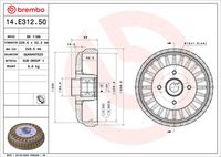 BREMBO 14.E312.50 - Tambor de freno