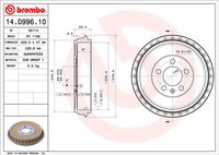 BREMBO 14.D996.10 - Tambor de freno