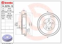 BREMBO 14.E278.10 - Tambor de freno