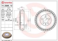 BREMBO 14.D996.10 - Tambor de freno