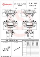 BREMBO F AL E42 - Juego de ejes de pinza de freno