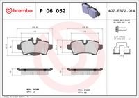 BREMBO P 06 052X - Juego de pastillas de freno