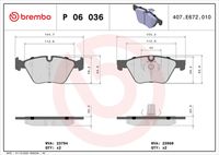 BREMBO P 06 036X - Juego de pastillas de freno