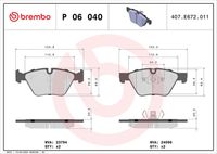 BREMBO P 06 040X - Juego de pastillas de freno